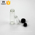 5ml 20ml custom design small glass tube bottle with black plastic cap